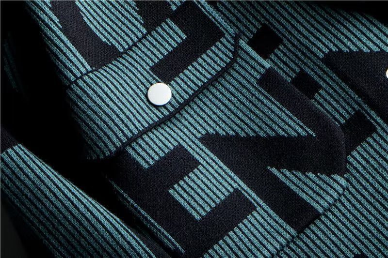 2026 Vintage Knitted Cardigan Korean Style Personalized Letter Lapel Casual Top Clothes Loose Jacket Coat