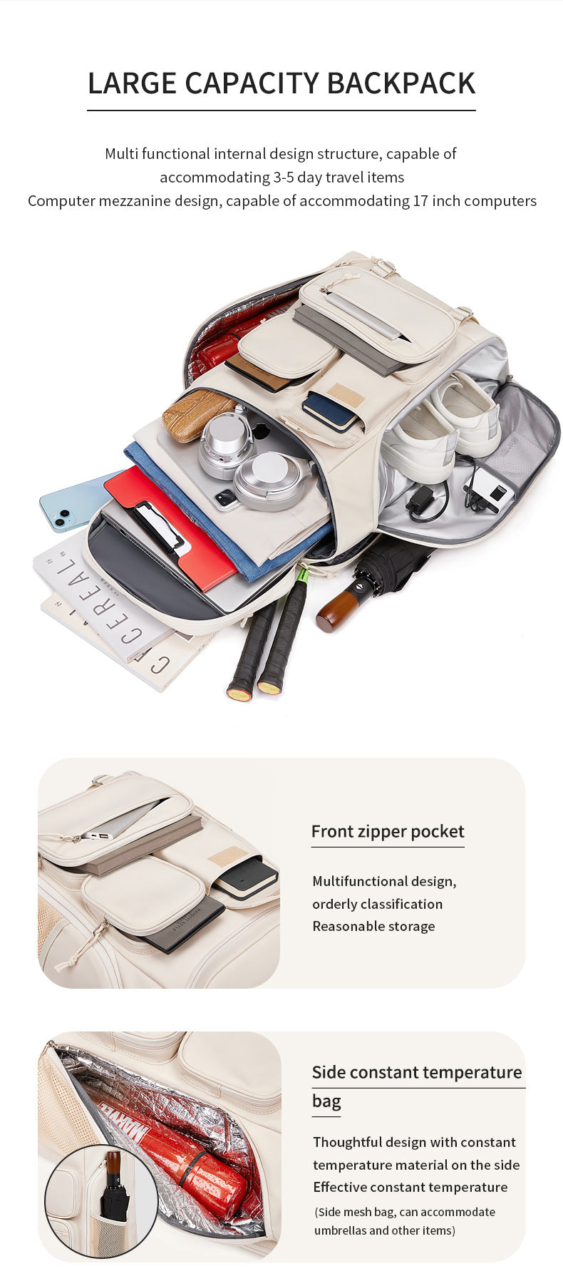 UrbanTech Multi-Pocket Backpack