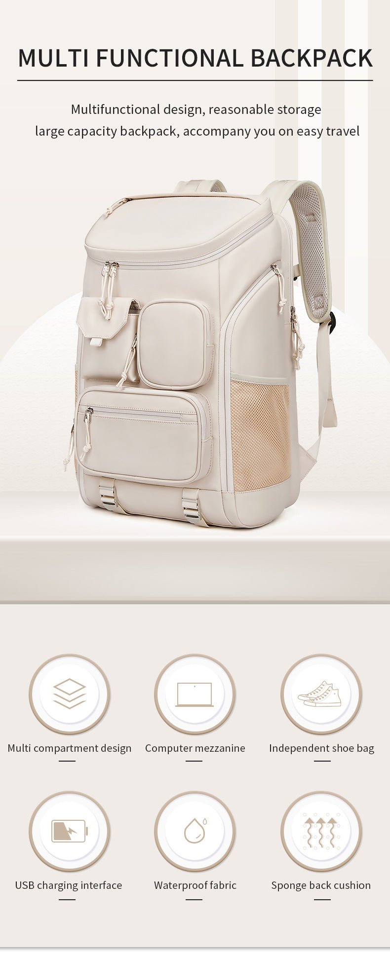 UrbanTech Multi-Pocket Backpack