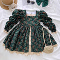 Russian Cotton Puff Sleeve Lilita Faux Two Piece Princess Dress 6Y 7Y 8Y