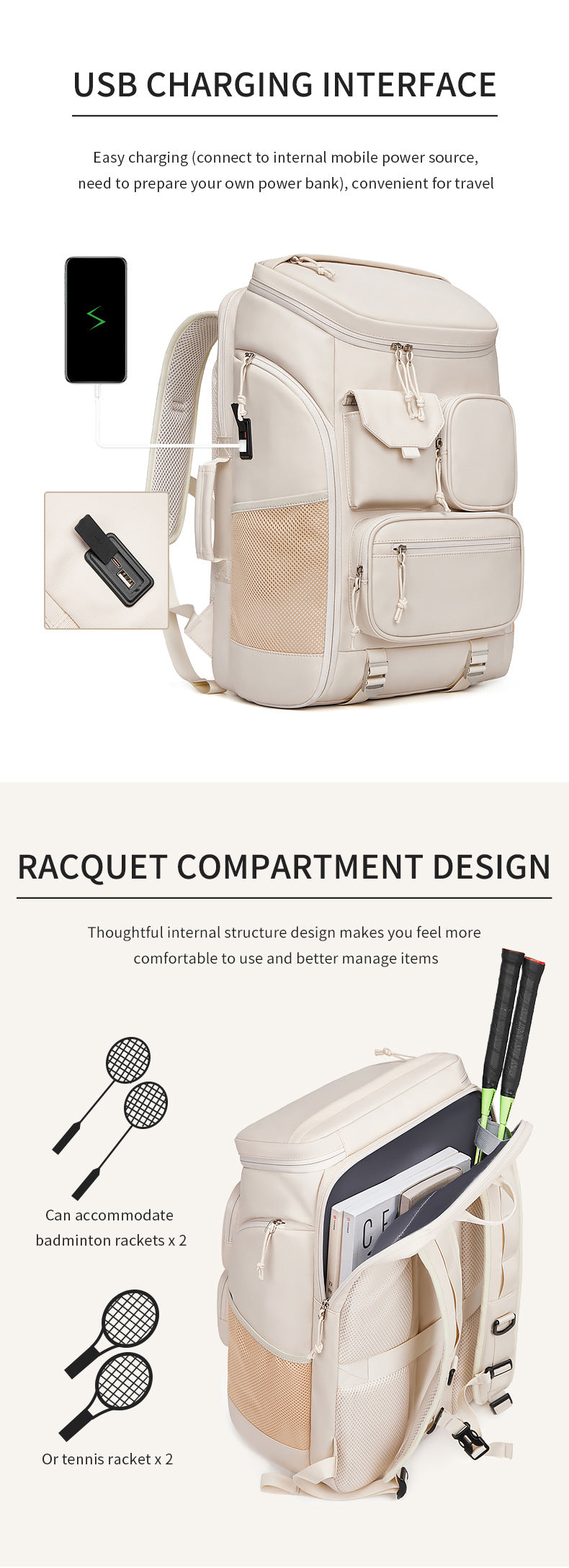 UrbanTech Multi-Pocket Backpack